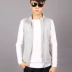 Mùa xuân và mùa thu vest nam Phiên bản Hàn Quốc của vest giản dị Slim đứng cổ áo vest nam xu hướng cotton trẻ trung áo khoác thể thao áo ba lô nam Áo vest cotton