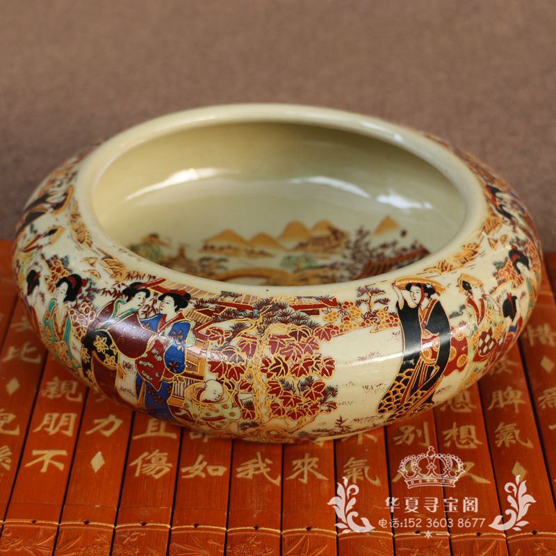 New pint antique porcelain Jingdezhen Ceramic Ming and Qing Qingqing Porcelain Pink Flower insert Room Four Treasure XII Golden Hairpin Wash-Taobao