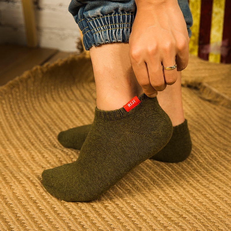 Men's summer thin retro low sports socks, mid-length