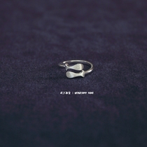 Small fish ring opening pure silver ring Xiaoqing New ladies Wind Jewelry Ring Japan-based Jewel Ring Ornament