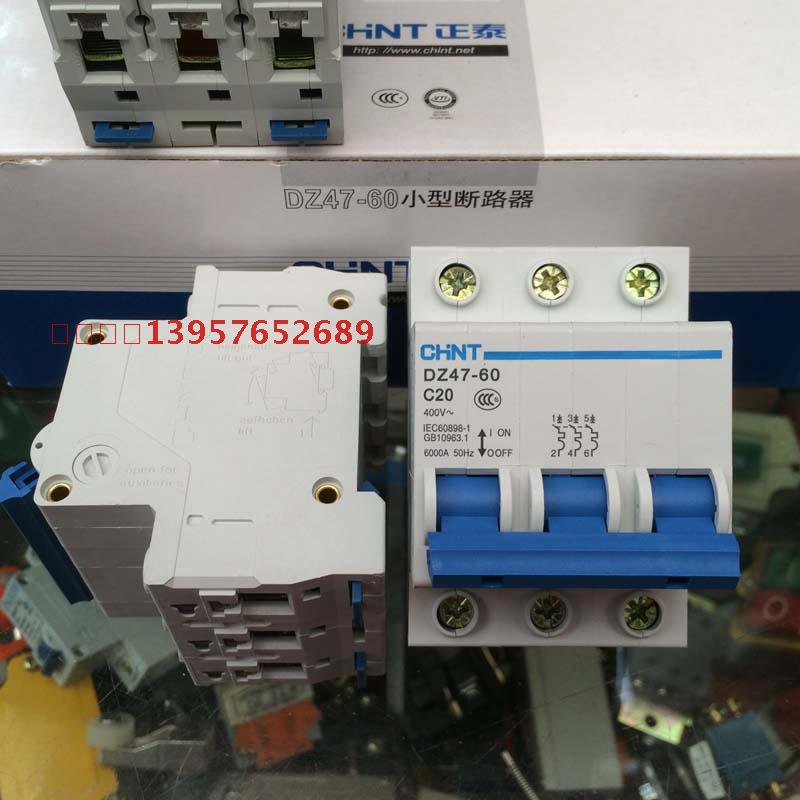 (CHINT Group) CHNT Circuit Breaker DZ47-60 3P C20A Type C Air Switch New