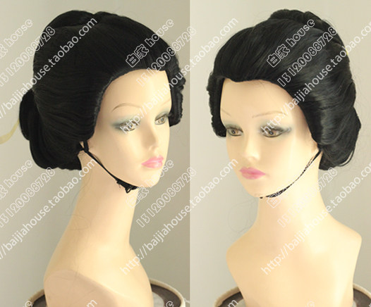 日式cos假发舞姬歌姬艺妓花魁盘头黑色日本和服造型假发