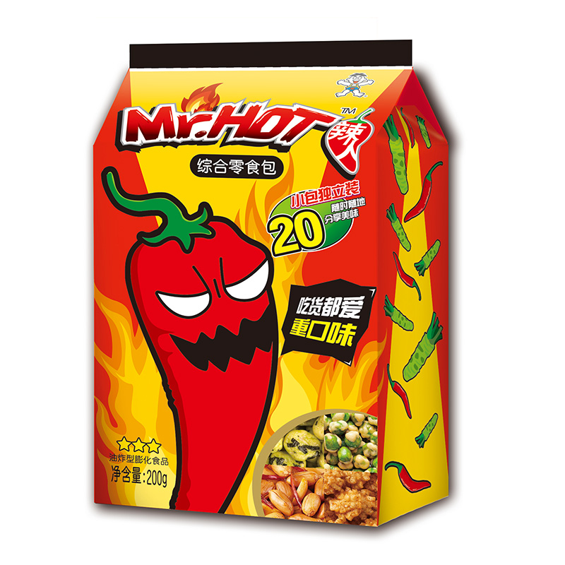 【天猫超市】旺旺 Mr.HOT辣人挑豆零食包 200g 辣味 内含20小包