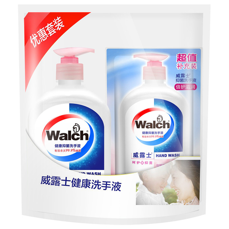 【苏宁易购】威露士健康抑菌洗手液525ml+袋装250ml