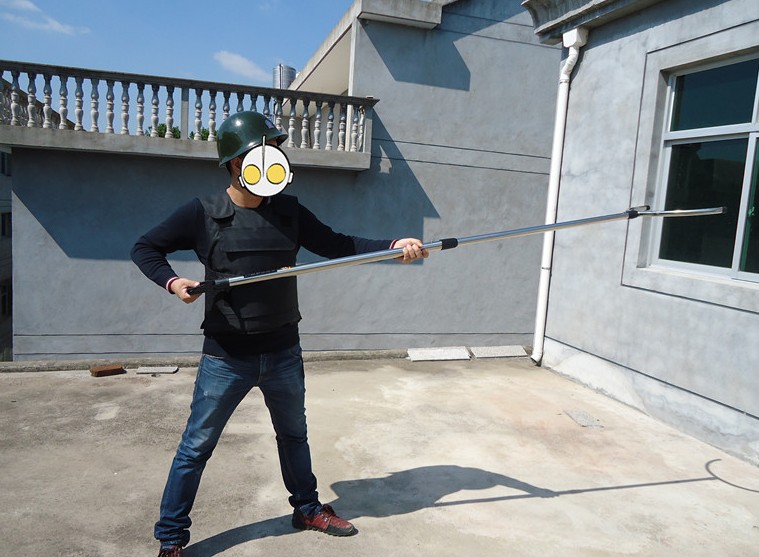 Violence control stainless steel fork protective steel fork school campus steel fork chest fork telescopic steel fork regular unit dedicated