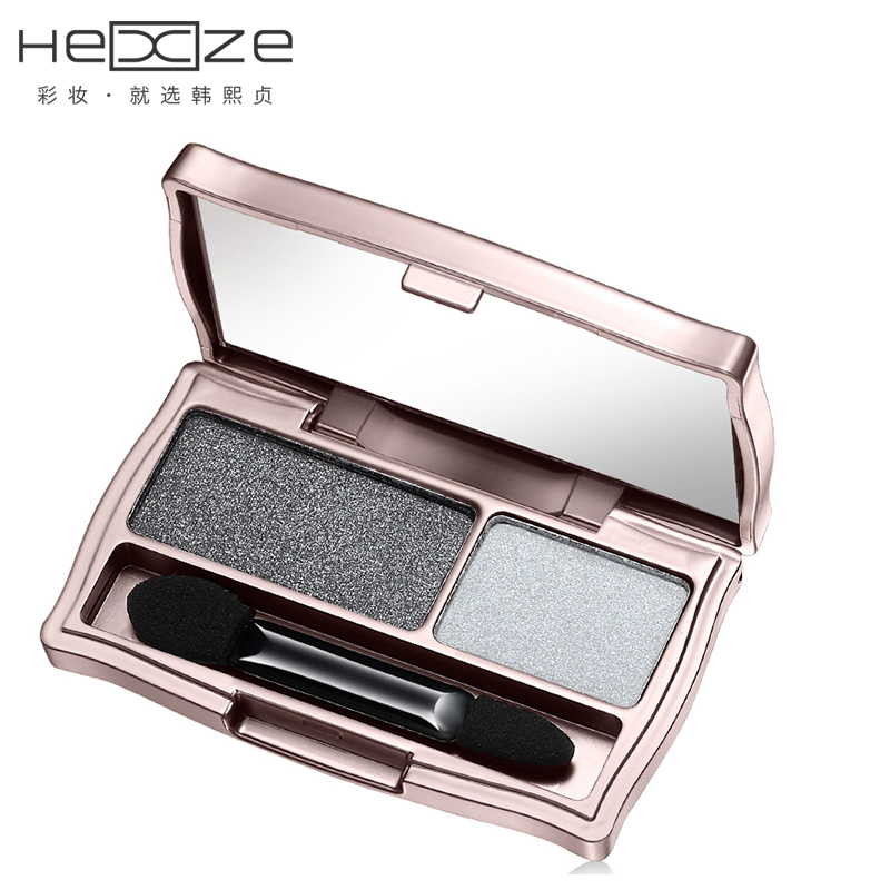 HEXZE/韩熙贞立体魅惑双色眼影2.8g 珠光闪粉 彩妆盒带刷