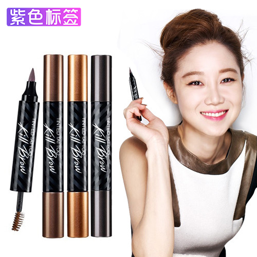 韩国正品Clio/珂莱欧纹身液体眉笔双头染眉水性眉笔染眉膏海外邮
