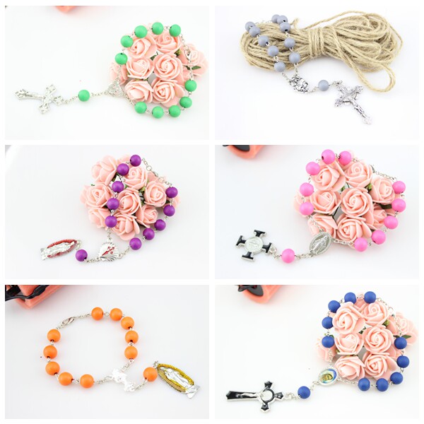 New Italian multi-section Rosary beads Christian wood beads of the Cross Men and women May hand in the hand