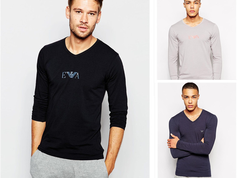 Authentic Armani Men's Long-Sleeve Slim-Fit T-Shirt Base Layer Long-Sleeve Shirt Authentic Armani Men's Long-Sleeve Slim-Fit T-Shirt Base Layer Long-Sleeve Shirt