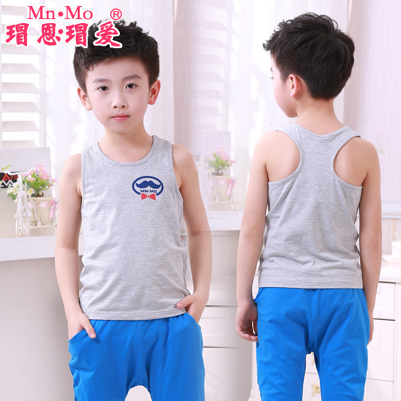 瑁恩瑁爱夏儿童内衣背心小中童夏男童背心男孩春秋无袖打底小背