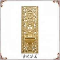 Sandstone European relief cornucopia sculpture iron flower hollow TV background wall imitation yellow rust stone sculpture villa decoration