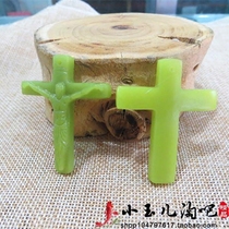 Night Light Original Stone Cross Pendant Original Stone Pendant Fluorite Luminous Wonder Stone Heathen Jesus Cross Item Pendant
