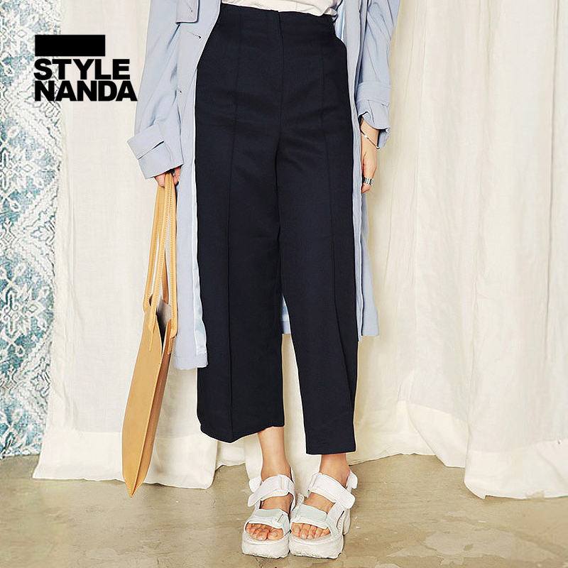 韩国stylenanda官方正品  时尚显瘦阔腿9分裤