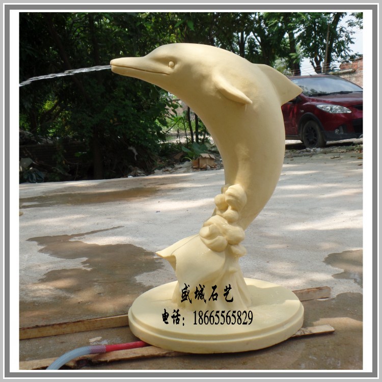 Special sand rock sculpture Dolphin fountain Art Sand rock relief Garden landscape sculpture Sand rock fiberglass fountain