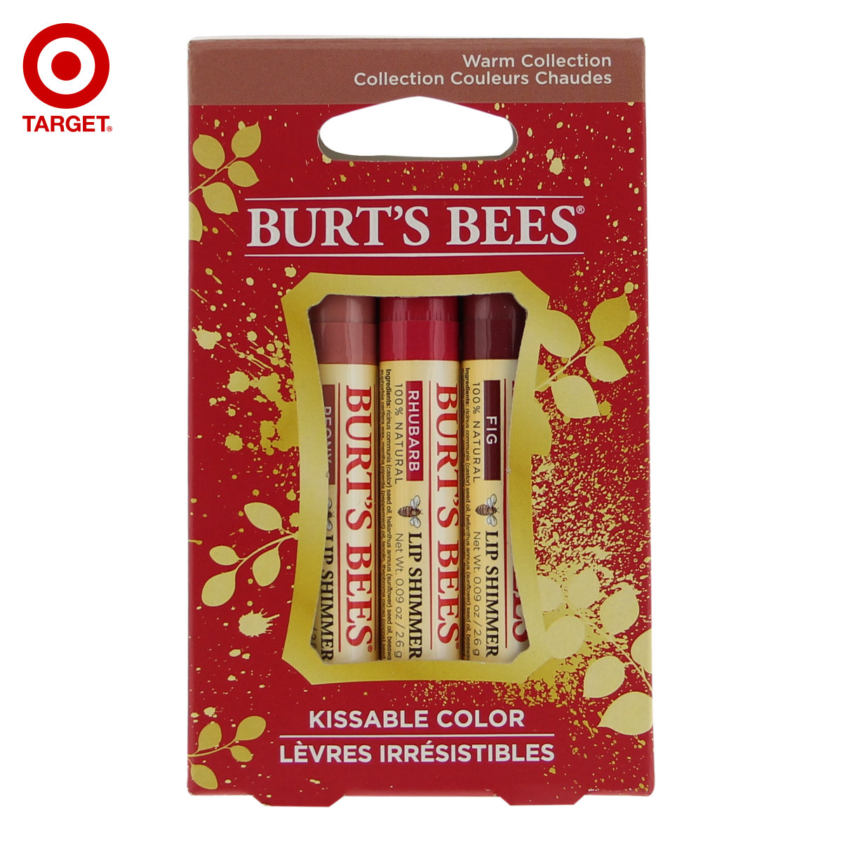 美国进口Burt's Bees小蜜蜂亮泽保湿唇彩唇膏孕妇可用3支装Target