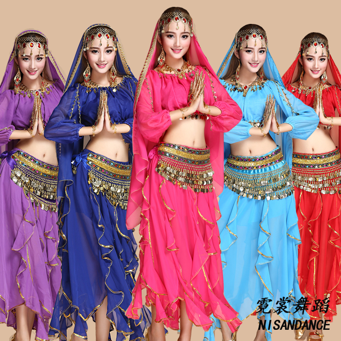 2022 new belly dance dress dress Indian dance practice Belly Dance Out of the suit Long sleeves Big size