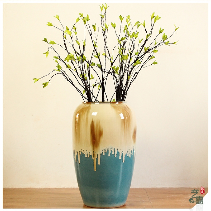 Landing a large ceramic vase furnishing articles contracted and I sitting room dry flower arranging flowers porcelain hotel villa decoration POTS