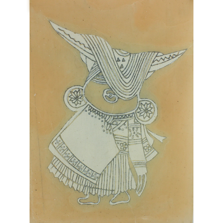 Guizhou Miao and Buyi ancient hand-made batik painting Miao's little brother batik semi-finished products for learning reference