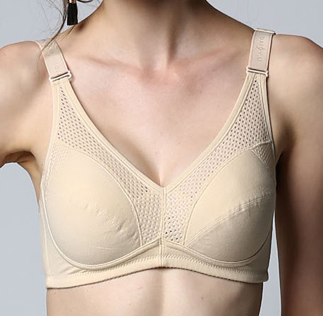 Wearing Silk Jade R31565 No Steel Ring Soft Cotton Full Cups Bra BC Cup Pure Cotton Thin MOTHER UNDERWEAR 95BC