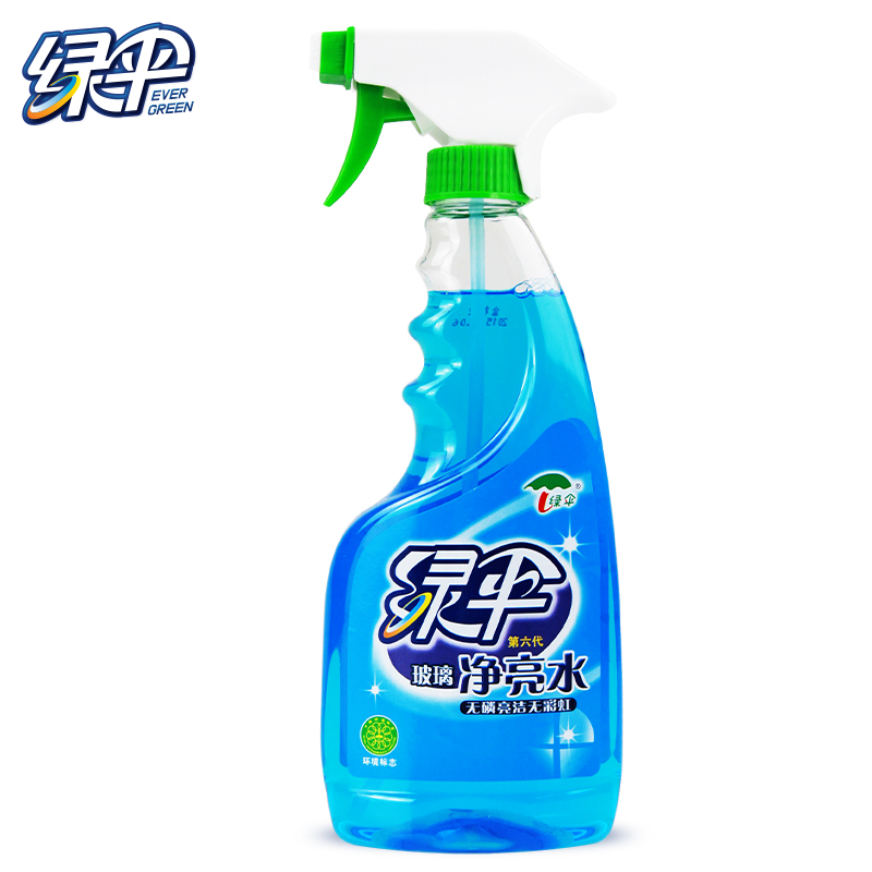 【天猫超市】绿伞玻璃清洁剂玻璃净亮水500g/瓶 家用玻璃清洗剂