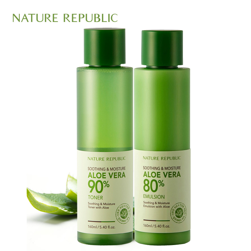 Nature Republic自然乐园芦荟补水保湿水乳套装160ml*2