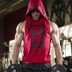 Cơ bắp nam kiểu áo hoodie không tay thấm hút mồ hôi trùm đầu mỏng phần áo len thể thao vest lỏng ao ba lo Lót
