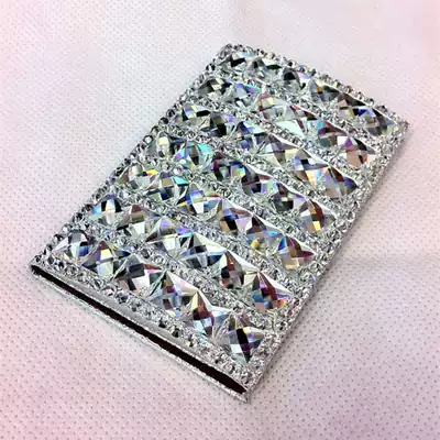 Fashion creative high-end crystal diamond-encrusted business card box stainless steel men's and women's business diamond-encrusted business card box clip