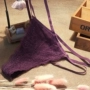 Low-key sang trọng sáng bóng mềm đôi ren thiết kế vành đai cotton bên trong tập tin nữ thong đồ lót T quần nữ quần sịp