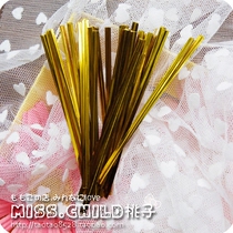 100 gold tie wire Gold wire tie Gift tie wire bag accessories Wedding wedding supplies tie mouth