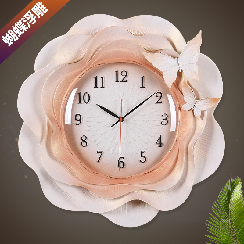 Clear Cabin Large Field Butterfly Mute hanging bell freshener Living Room Solid Hung Table Creative Relief Quartz Dress-Taobao