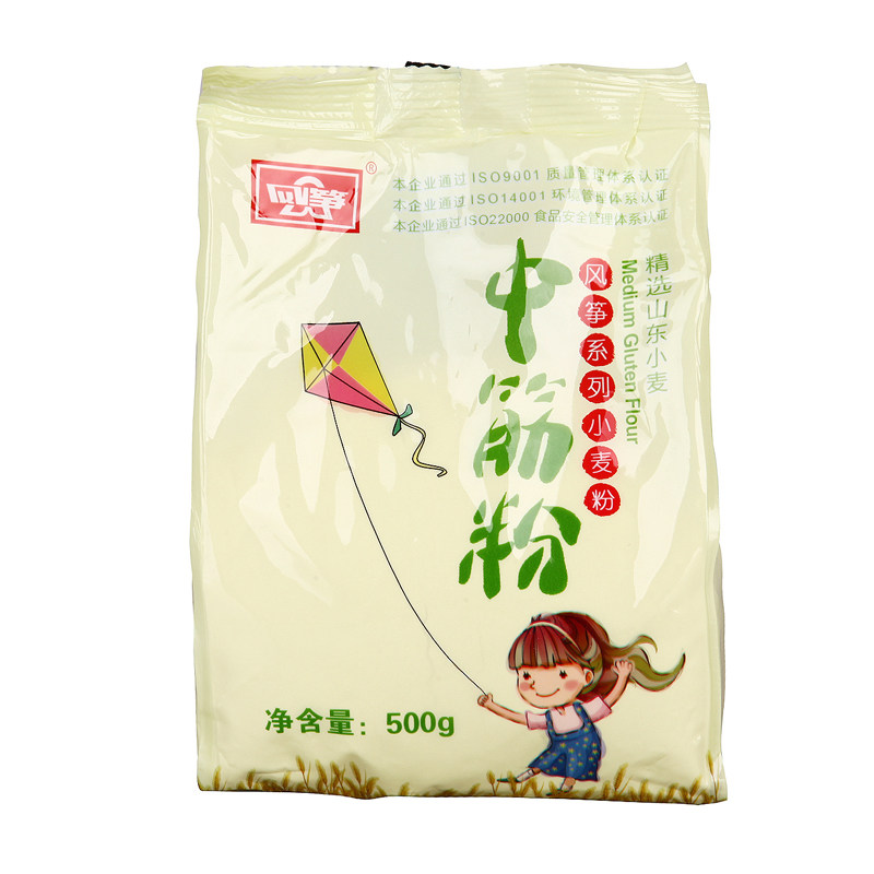 【天猫超市】风筝牌中筋小麦粉500g 中筋粉 馒头包子饼家用小包装