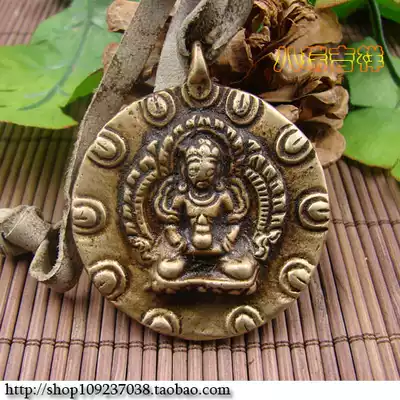 NEPAL HANDMADE BRASS LONGEVITY BUDDHA BUDDHA AMULET LISTING ROUND DIAMETER 47MM