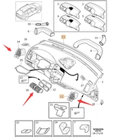 Volvo Volvo XC60 Air -Conditioning Air Outlet XC60 приборной воздух -кондиционирование воздушных выходов Оригинальные импортируемые аксессуары