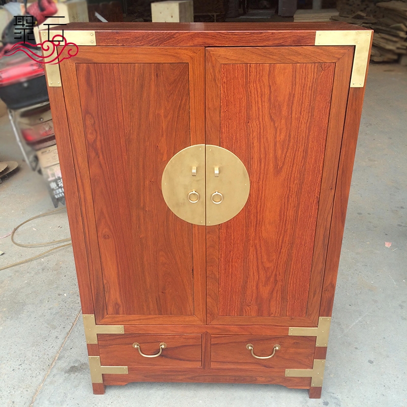 Solid wood old elm door shoe cabinet Linjing same style Hedgehog red sandalwood hall storage cabinet Ming and Qing classical
