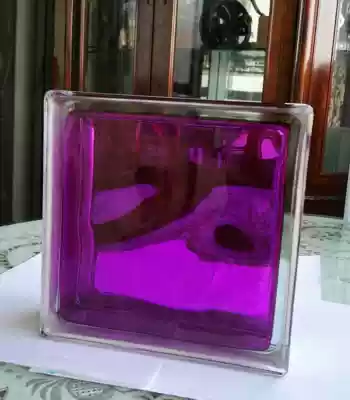 Inner color purple hollow glass brick specification 190*190 * 80mm colored glass brick