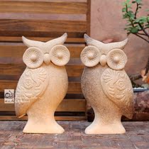 Wooden Animal Cat Owl Swing Piece Original Coarse Adobe White Embryo Tabletop Swing Piece Diy Color Painting Material Material Material
