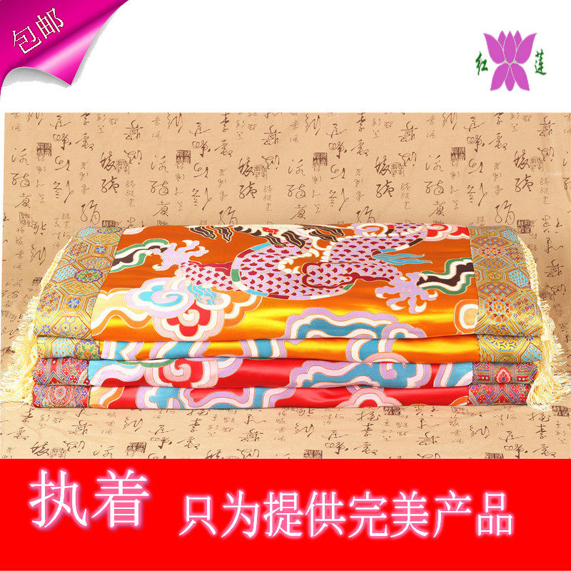 Embroidery dragon bedding Red lotus shroud cover shroud accessories Mattress quilt