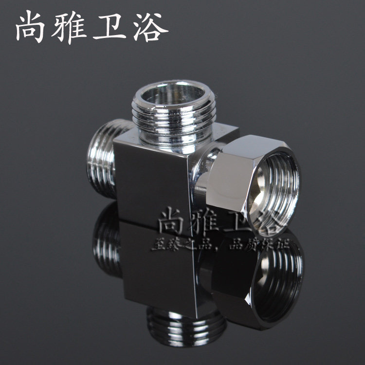 All copper thickness three - way corner valve one - two external thread quartile interface segment water - stop valve