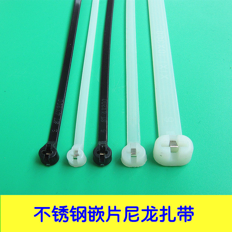 Stainless steel buckle straps 4x200 nylon insert strap Marine tie metal buckle tie (100 packets)