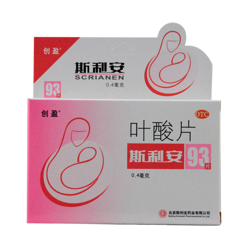 创盈 斯利安 叶酸片 0.4mg*93片/盒