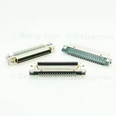 Yunteng MCR68FL-90 scsi plug elbow small black clip PCB female head 68 core CN type elbow small black clip