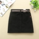 Váy denim mới nữ mùa xuân và hè một đường màu đen thắt lưng giữa phiên bản Hàn Quốc của váy ngang hông thon gọn hoang dã - Váy