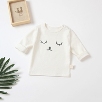 Female baby white beating undershirt pure cotton infant blouses spring and autumn female baby t-shirt long sleeve female treasure autumn dress foreign air