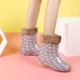 Giày cao gót nhung nữ cộng với giày đi mưa cotton ống ngắn chống thấm nước ngoài trời giày cao su chống trượt cho người lớn đặt giày ấm nước mùa đông bán bọc giày đi mưa Rainshoes