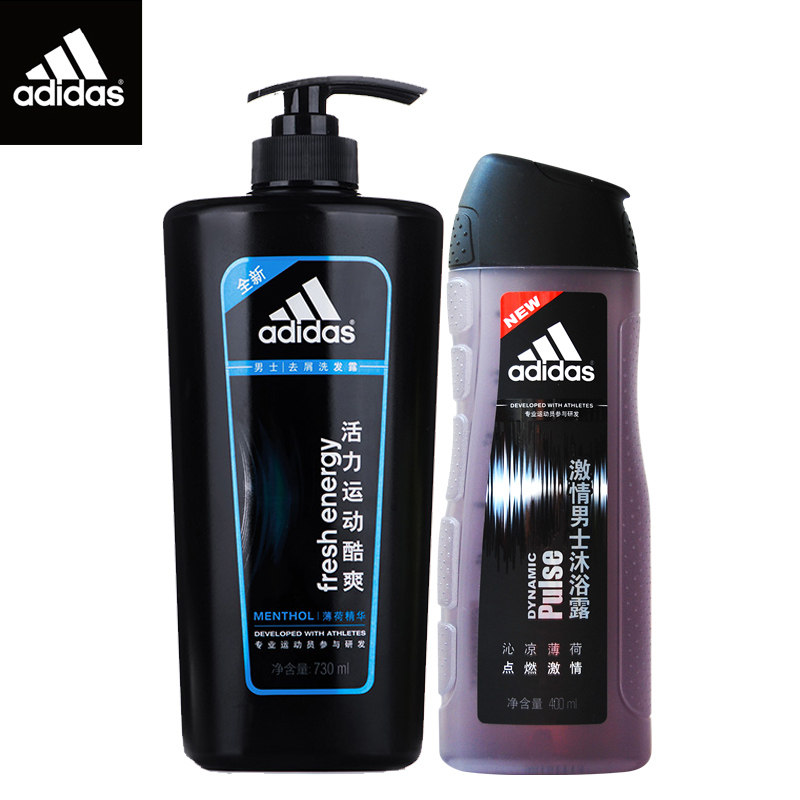 【天猫超市】阿迪达斯男士 洗发水活力酷爽730ml+400ml激情沐浴露