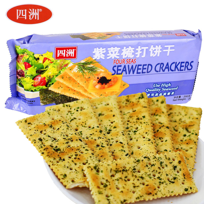 【天猫超市】四洲紫菜梳打饼200g 苏打饼干 香脆可口 香港品牌