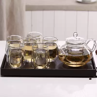 Terai Kung Fu tea set set tea set set tea set set whole glass tea set tea tray Kung Fu tea Pu'er tea explosion proof