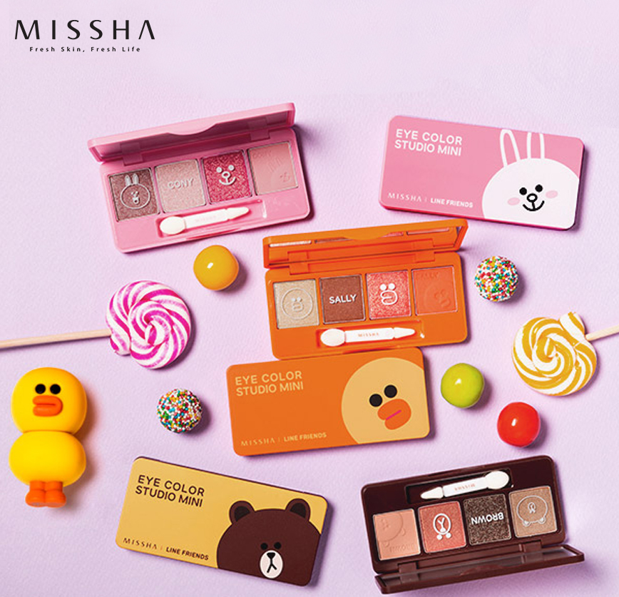 Missha/谜尚LINE FRIENDS超萌四色眼影盘