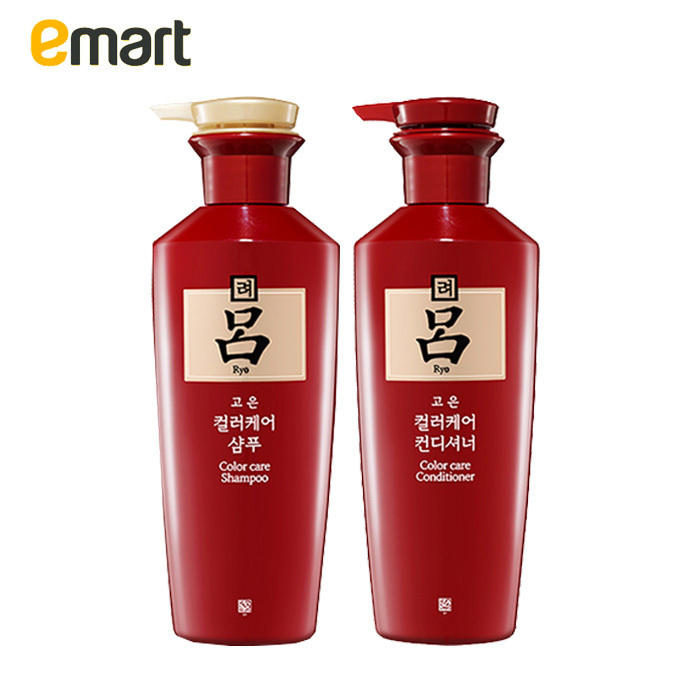 EMART RYO深红吕染烫修复损伤护发素+洗发水800g补水控油