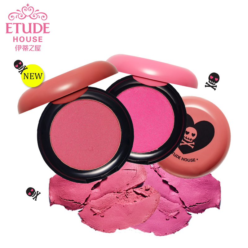 ETUDE HOUSE伊蒂之屋 新品PINK SKULL腮红骷髅限量版 显色持久